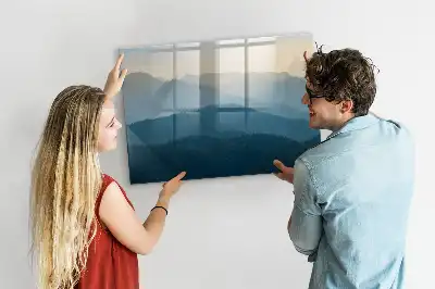 Quadro magnético para escrever abstração de paisagem