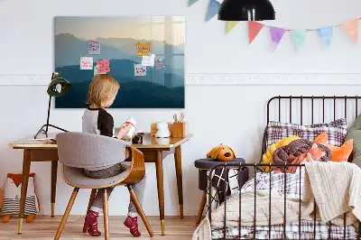 Quadro magnético para escrever abstração de paisagem