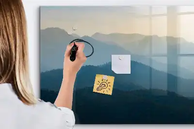 Quadro magnético para escrever abstração de paisagem