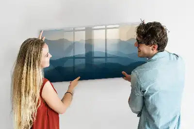 Quadro magnético para escrever abstração de paisagem