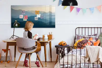 Quadro magnético para escrever abstração de paisagem