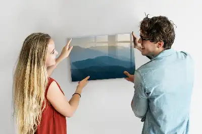 Quadro magnético para escrever abstração de paisagem