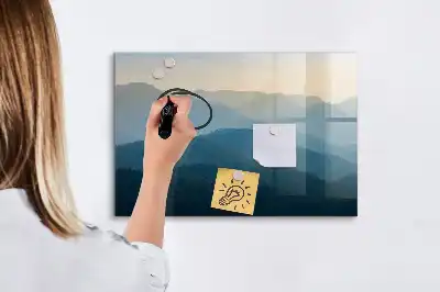 Quadro magnético para escrever abstração de paisagem