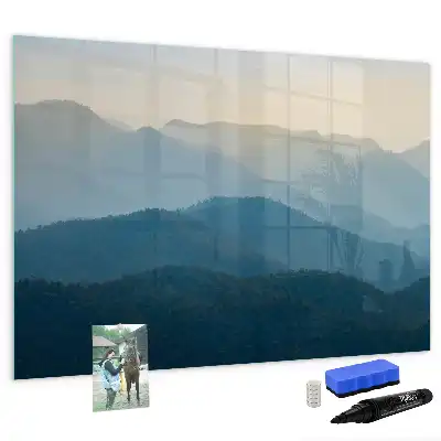 Quadro magnético para escrever abstração de paisagem