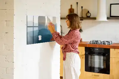 Quadro magnético para escrever abstração de paisagem