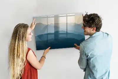 Quadro magnético para escrever abstração de paisagem