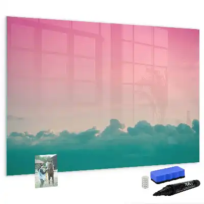 Quadro magnético para desenhar com estampa de céu em gradiente