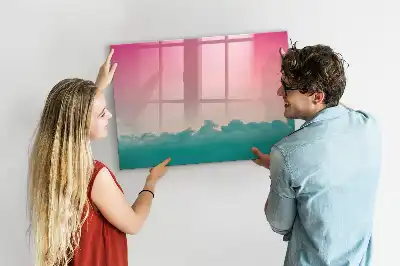 Quadro magnético para desenhar com estampa de céu em gradiente