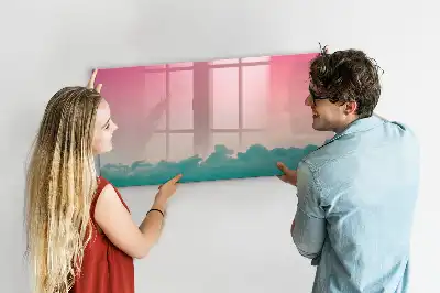 Quadro magnético para desenhar com estampa de céu em gradiente