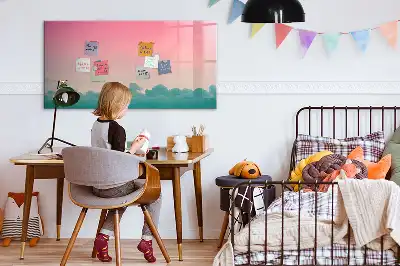 Quadro magnético para desenhar com estampa de céu em gradiente