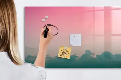 Quadro magnético para desenhar com estampa de céu em gradiente