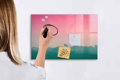 Quadro magnético para desenhar com estampa de céu em gradiente