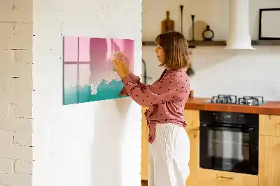 Quadro magnético para desenhar com estampa de céu em gradiente
