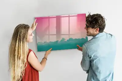 Quadro magnético para desenhar com estampa de céu em gradiente