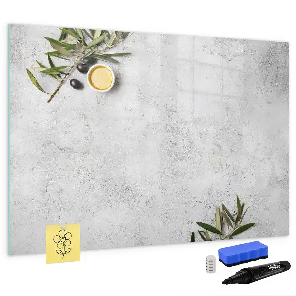 Quadro magnético para escrever modelo azeitonas minimalistas
