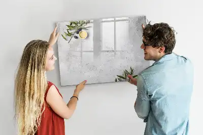 Quadro magnético para escrever modelo azeitonas minimalistas