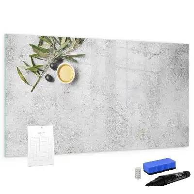 Quadro magnético para escrever modelo azeitonas minimalistas