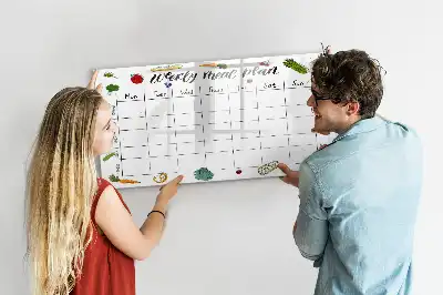Planificador semanal de refeições quadro magnético para escrever
