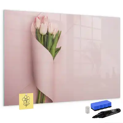 Quadro magnético para desenho com tema de buquê de flores