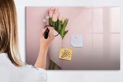 Quadro magnético para desenho com tema de buquê de flores
