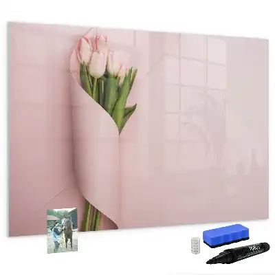 Quadro magnético para desenho com tema de buquê de flores