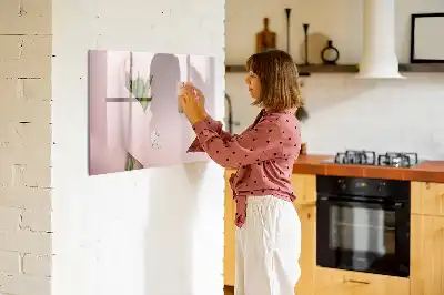 Quadro magnético para desenho com tema de buquê de flores