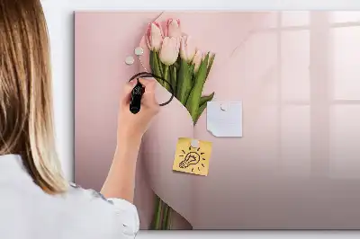 Quadro magnético para desenho com tema de buquê de flores