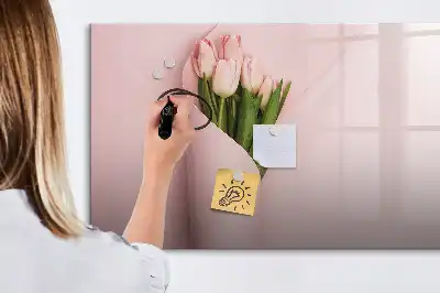 Quadro magnético para desenho com tema de buquê de flores