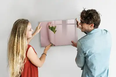 Quadro magnético para desenho com tema de buquê de flores
