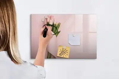 Quadro magnético para desenho com tema de buquê de flores