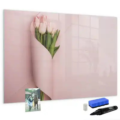 Quadro magnético para desenho com tema de buquê de flores