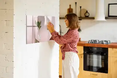 Quadro magnético para desenho com tema de buquê de flores