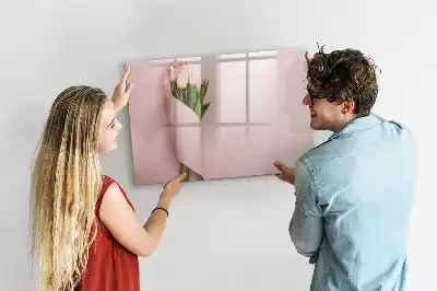 Quadro magnético para desenho com tema de buquê de flores