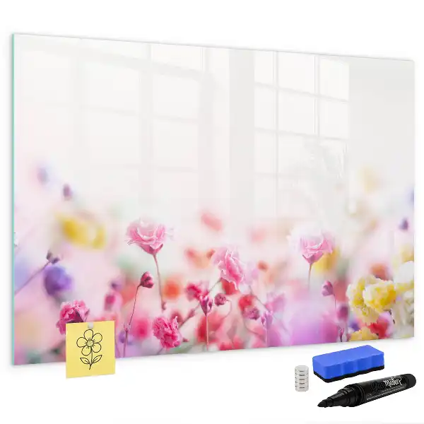 Quadro magnético para escrever estampa flores do campo