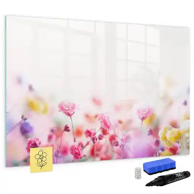 Quadro magnético para escrever estampa flores do campo