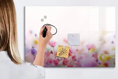 Quadro magnético para escrever estampa flores do campo
