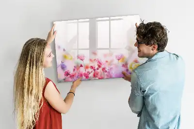 Quadro magnético para escrever estampa flores do campo