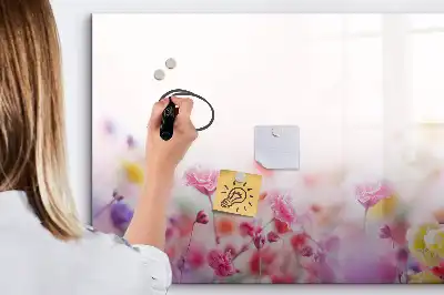 Quadro magnético para escrever estampa flores do campo