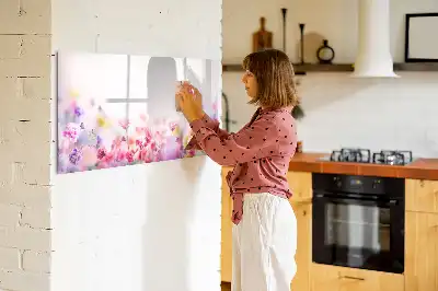 Quadro magnético para escrever estampa flores do campo