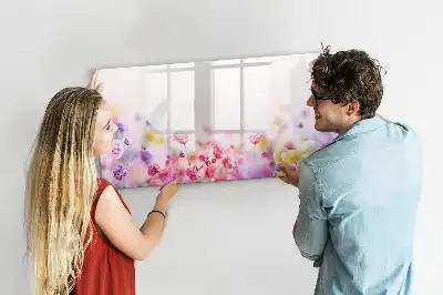 Quadro magnético para escrever estampa flores do campo