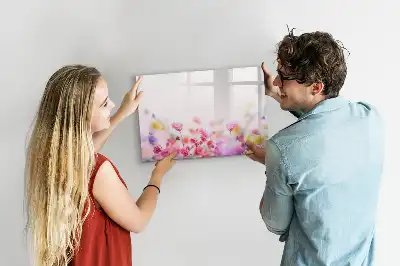 Quadro magnético para escrever estampa flores do campo