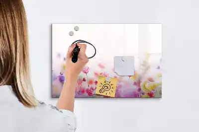 Quadro magnético para escrever estampa flores do campo