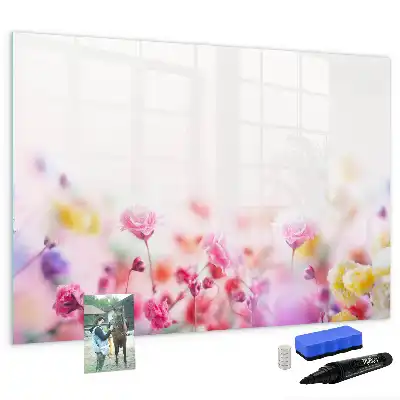 Quadro magnético para escrever estampa flores do campo