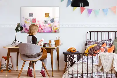 Quadro magnético para escrever estampa flores do campo