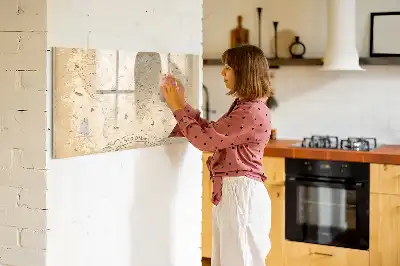 Mapa-múndi vintage quadro magnético para escrever