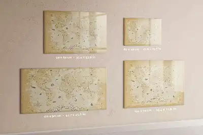 Mapa-múndi vintage quadro magnético para escrever