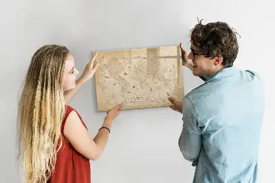 Mapa-múndi vintage quadro magnético para escrever