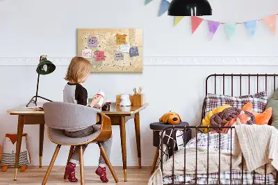 Mapa-múndi vintage quadro magnético para escrever