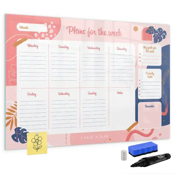 Planner semanal magnético quadro para escrever