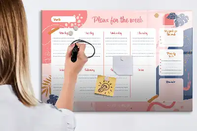 Planner semanal magnético quadro para escrever